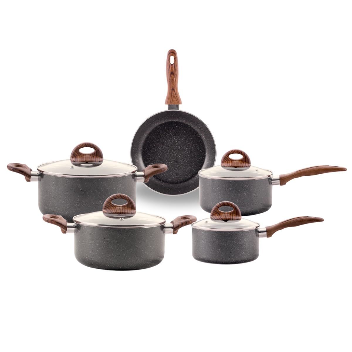 Jogo de Panelas Brinox Ceramic Life Smart Plus Granito