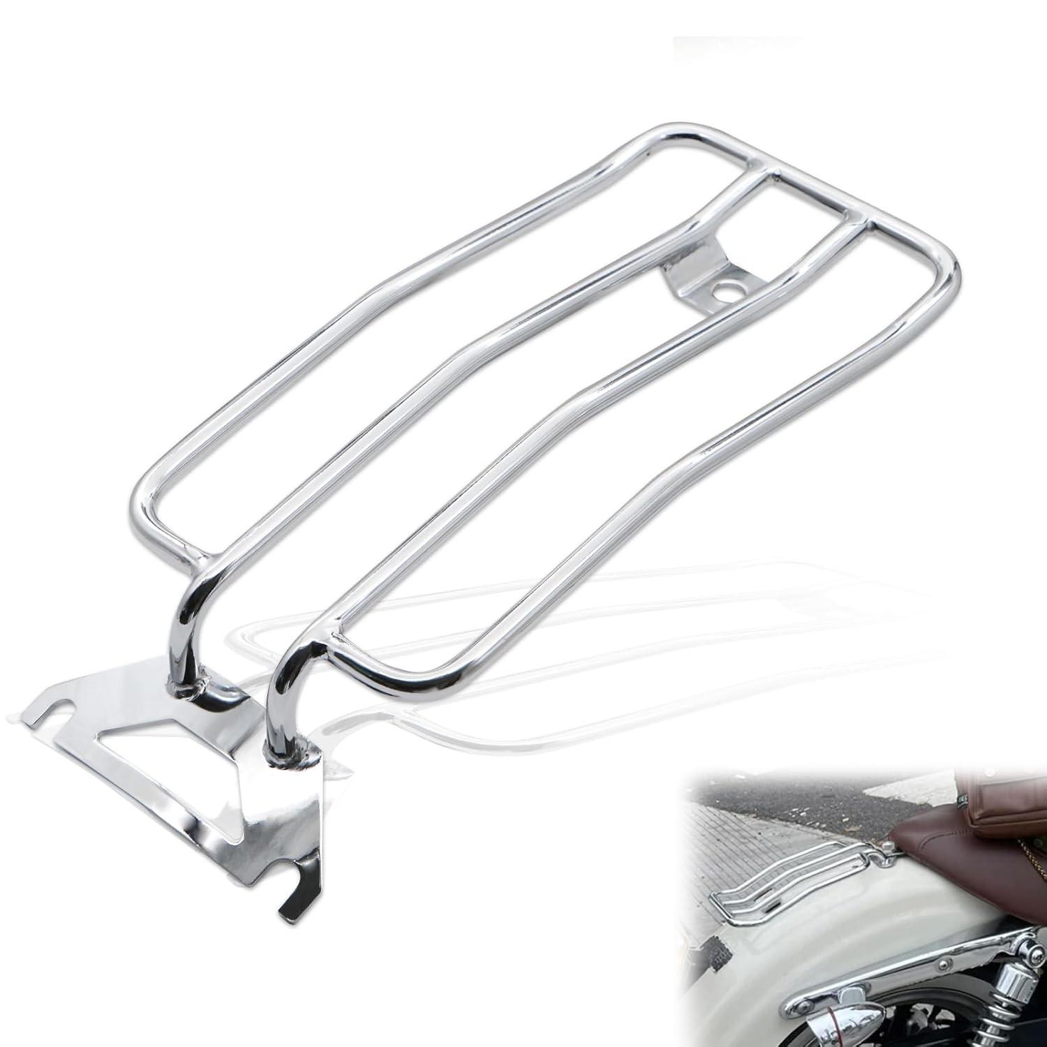 Suporte de Bagagem Clássico Prata para Harley Heritage Softail & Deluxe 00-17