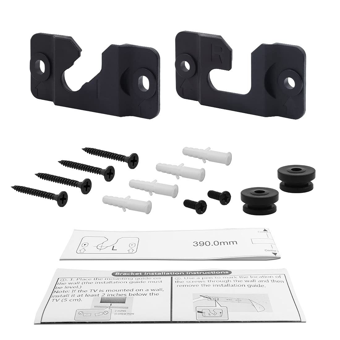 Suporte de Parede Preto AH96-03065A para Soundbar Samsung HW-J355, HW-H450 e Mais