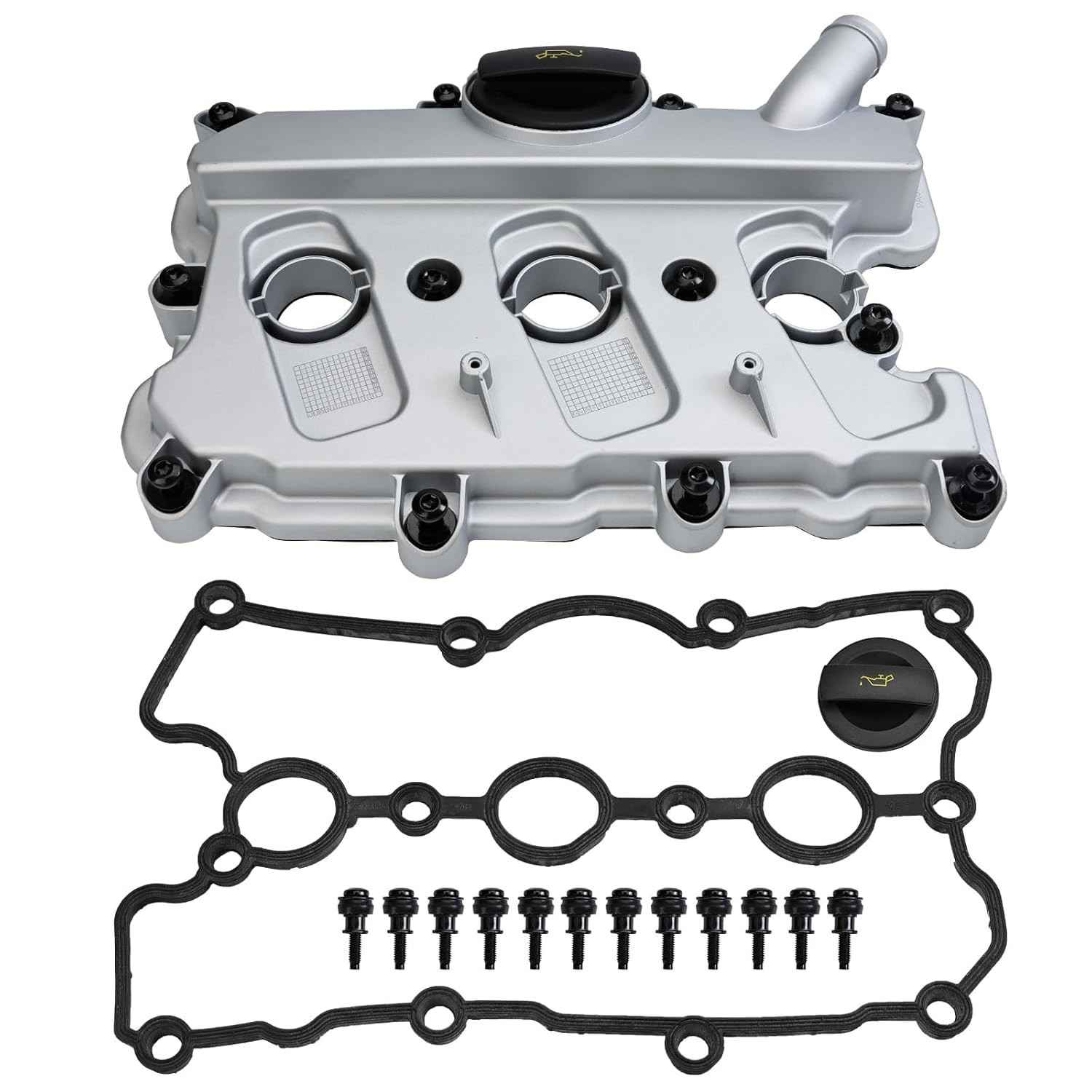 MITZONE Tampa de Válvula para Audi A4, A5, A6, A7, A8, Q5, Q7, S4, S5, SQ5 (3.0L/3.2L V6) - Lado Esquerdo (06E103471S)