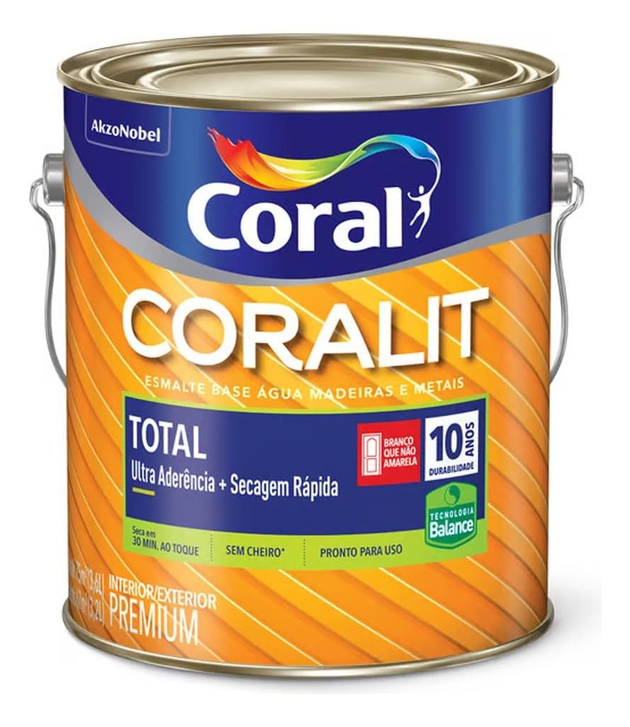 Coralit Total Branco Médio 070 - Tinta Premium 0,8L Coral - Alta Cobertura e Resistência