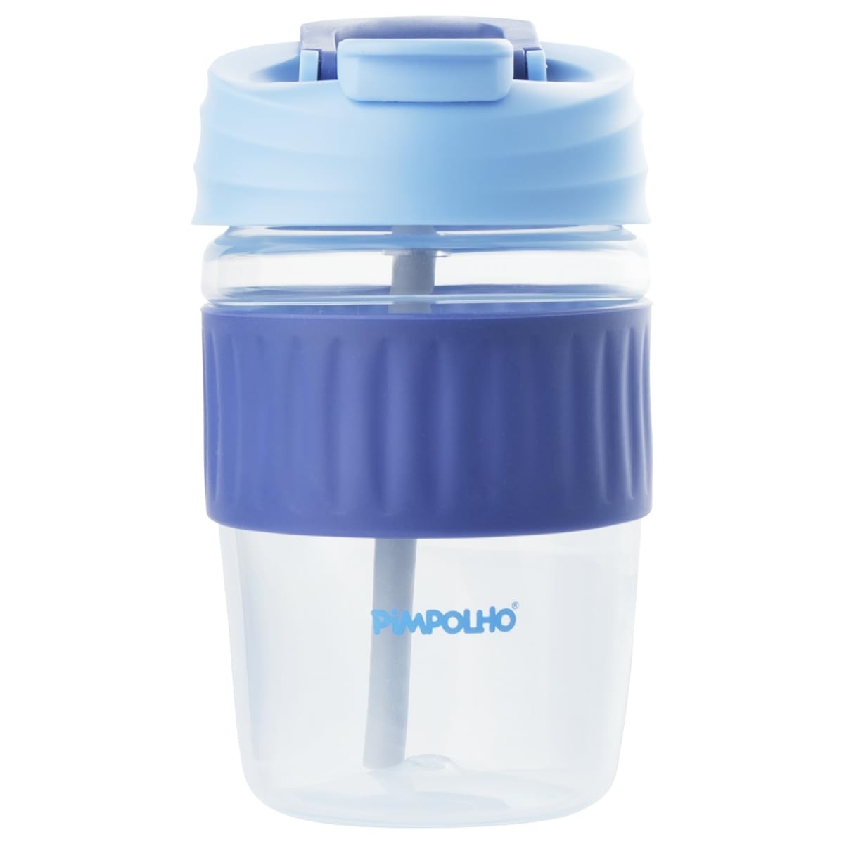 Pimpolho Copo 2 em 1 Canudo e Bico 350ml Azul - Praticidade e Segurança para Bebês