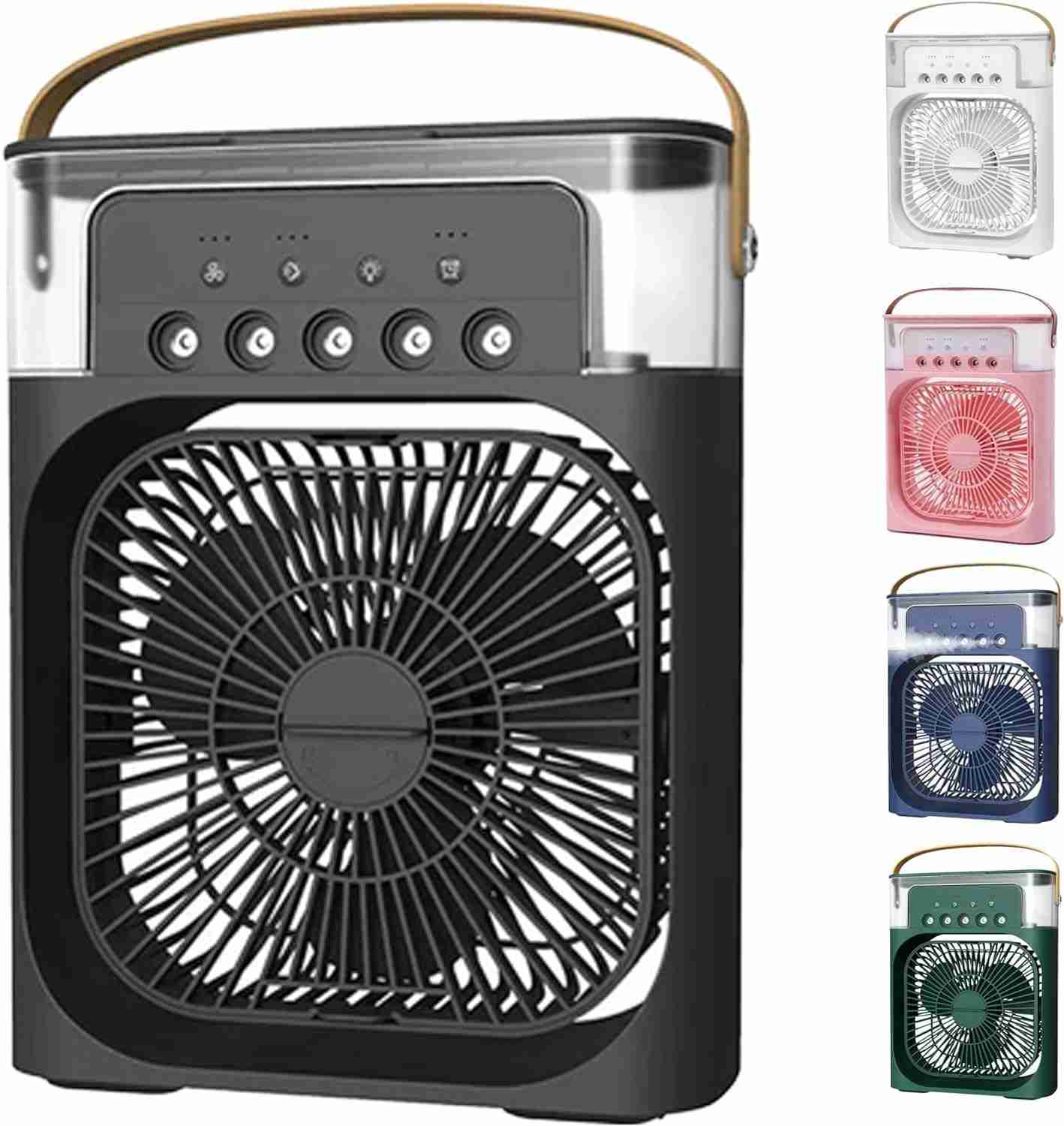 Ventilador Portátil 3 em 1 com Umidificador e Climatizador | LED, 600ml, 3 Velocidades