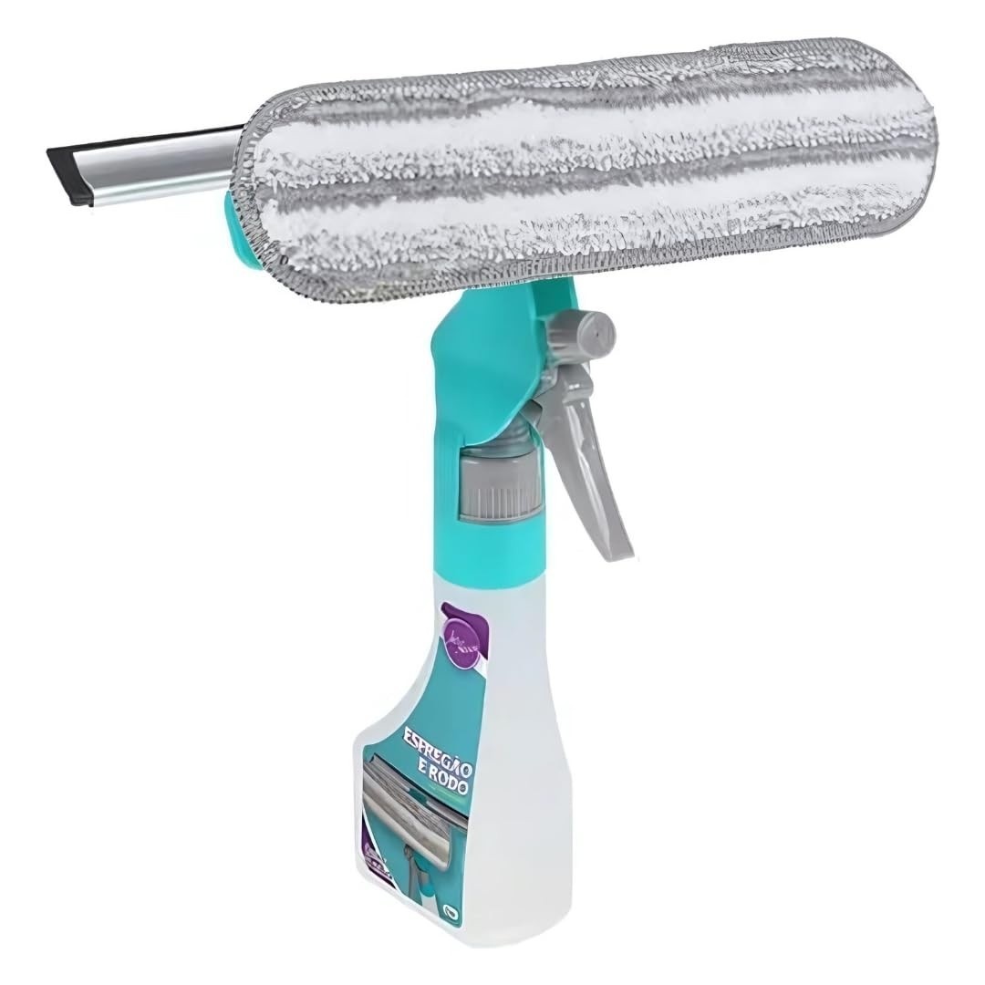 Mop Limpa Vidros Spray 3 em 1 – Pulverizador, Esfregão e Rodo para Limpeza Fácil e Eficiente