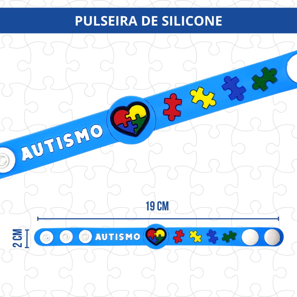 Kit Identificação Autismo: Cordão, Pulseira e Chaveiro em 1