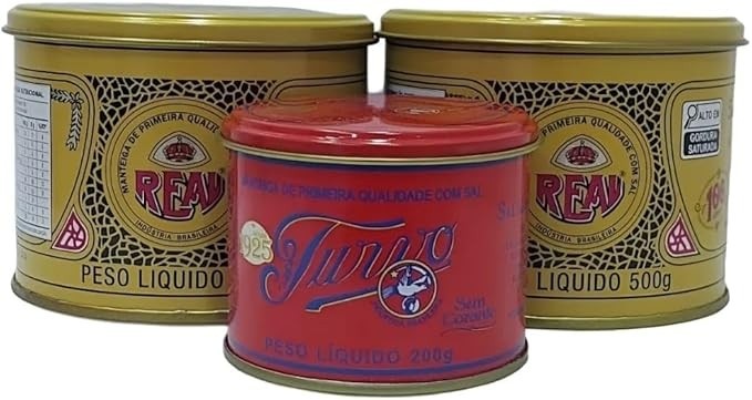 Kit Manteiga Mineira Real 500g, 2 Latas + Manteiga Turvo 200g, 1 Lata