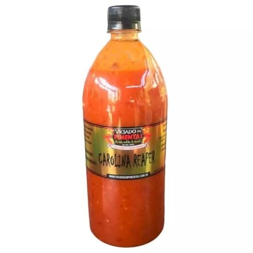 Viciado em Pimentas Molho de Pimenta Carolina Reaper, Picante Extremo, 1 Litro