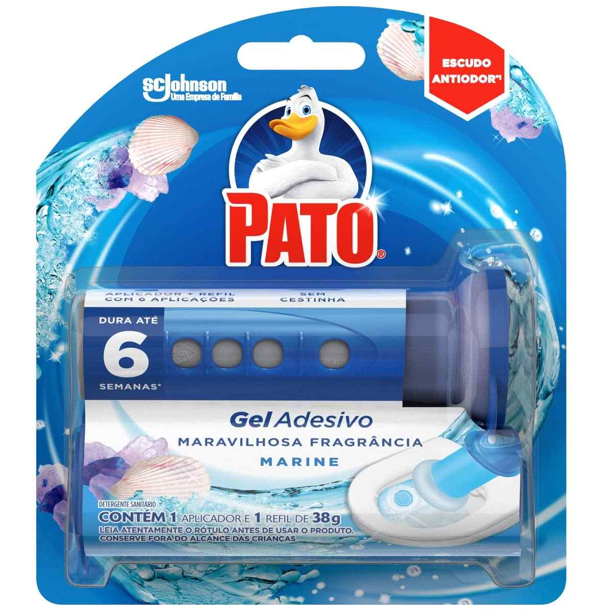 Pato Desodorizador Sanitário Gel Adesivo com Refil Marine - 1 Disco