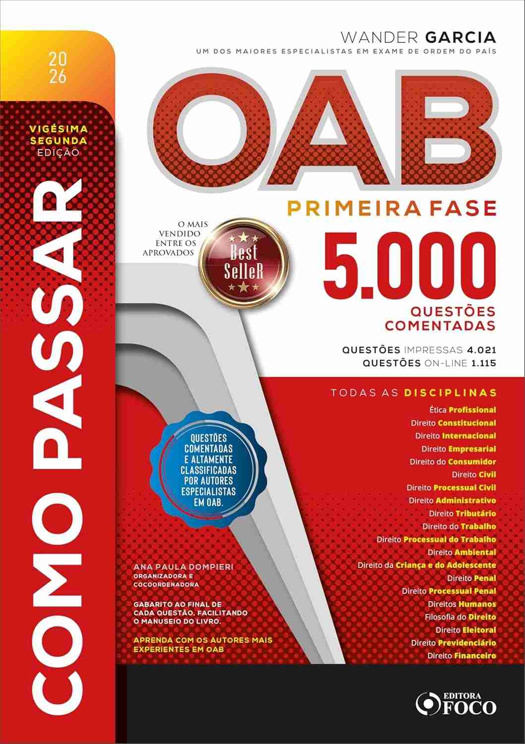OAB 1ª Fase: 5.000 Questões Comentadas 2026 - Aprovado na 1ª Tentativa!