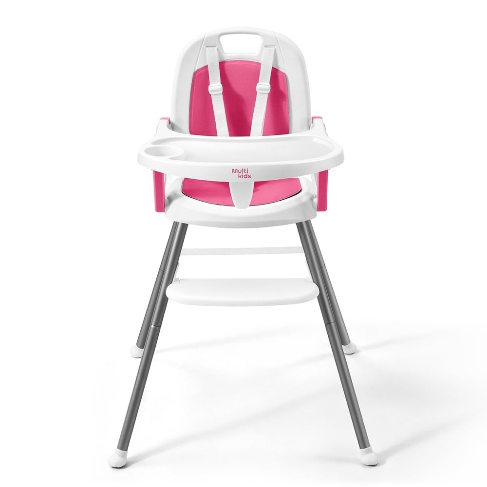 Cadeira de Alimentação Berry 3 em 1 Rosa Multikids Baby - Segurança e Conforto em Um Só Produto