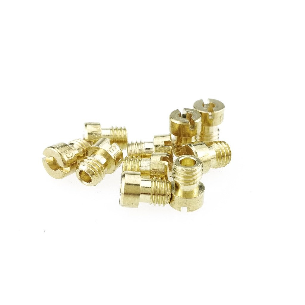 Kit 10 Jatos Principais Glixal CVK para Carburador GY6 125cc/150cc (Tamanhos #100 a #140)