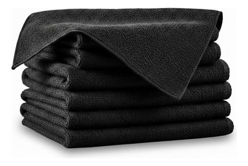 Kit 10 Flanelas de Microfibra 50x35cm - Preto | Limpeza Automotiva e Doméstica Premium