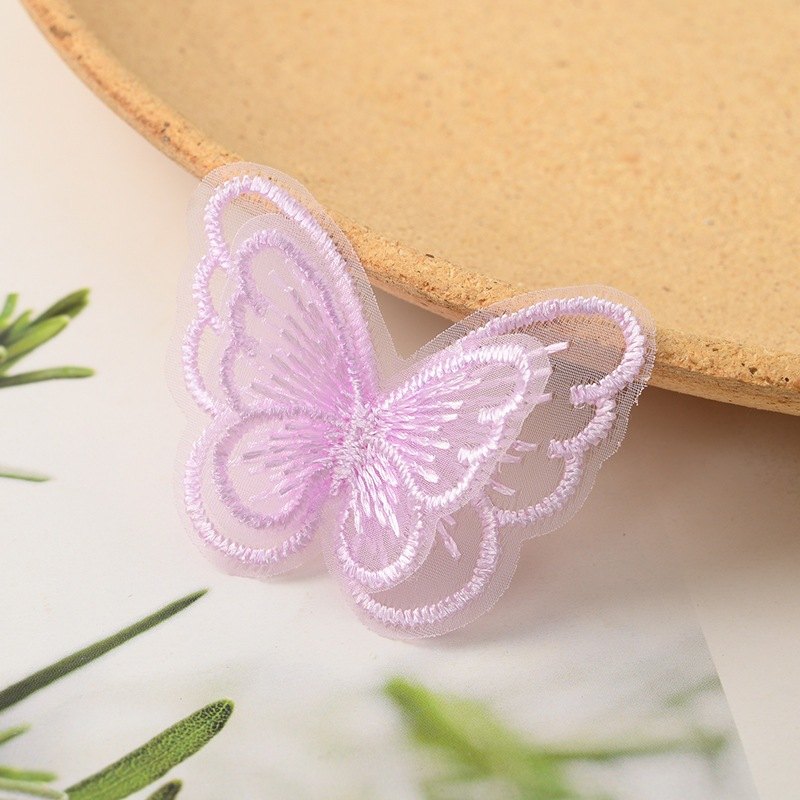 10 Flores Borboleta 3D Dupla Camada - Organza