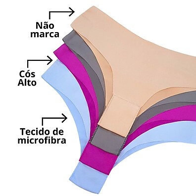 Tanga Sem Costura: Conforto Laser Roma (Kit 10)