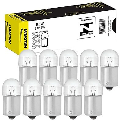10 Lâmpadas Haloway R5w 24v – Sinalização Potente e Confiável