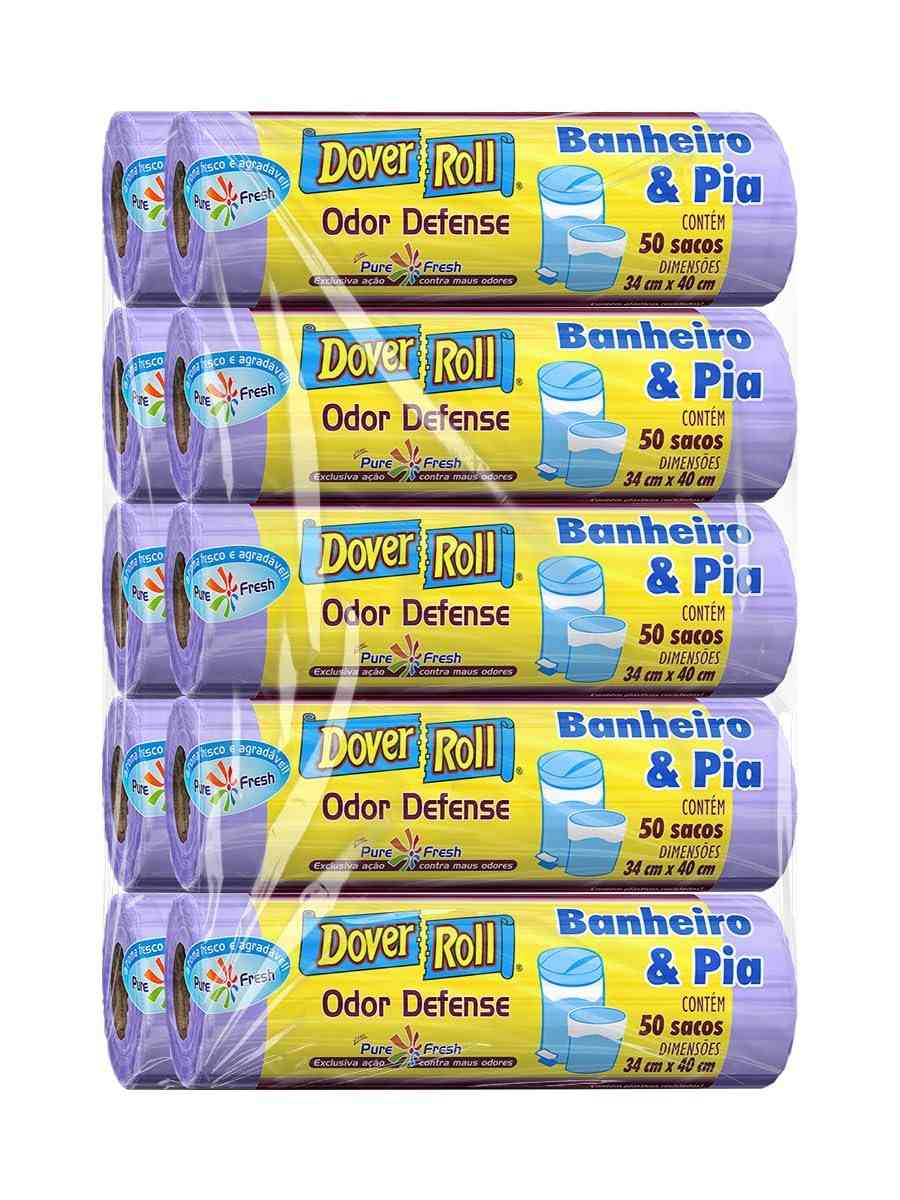 Dover Roll Odor Defense Banheiro & Pia - Pacote com 10 Unidades | Neutralize Maus Odores com Aroma Fresco