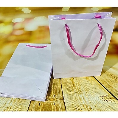 10 Sacolas de Papel Rosa Candy – Ideal para Festas e Presentes