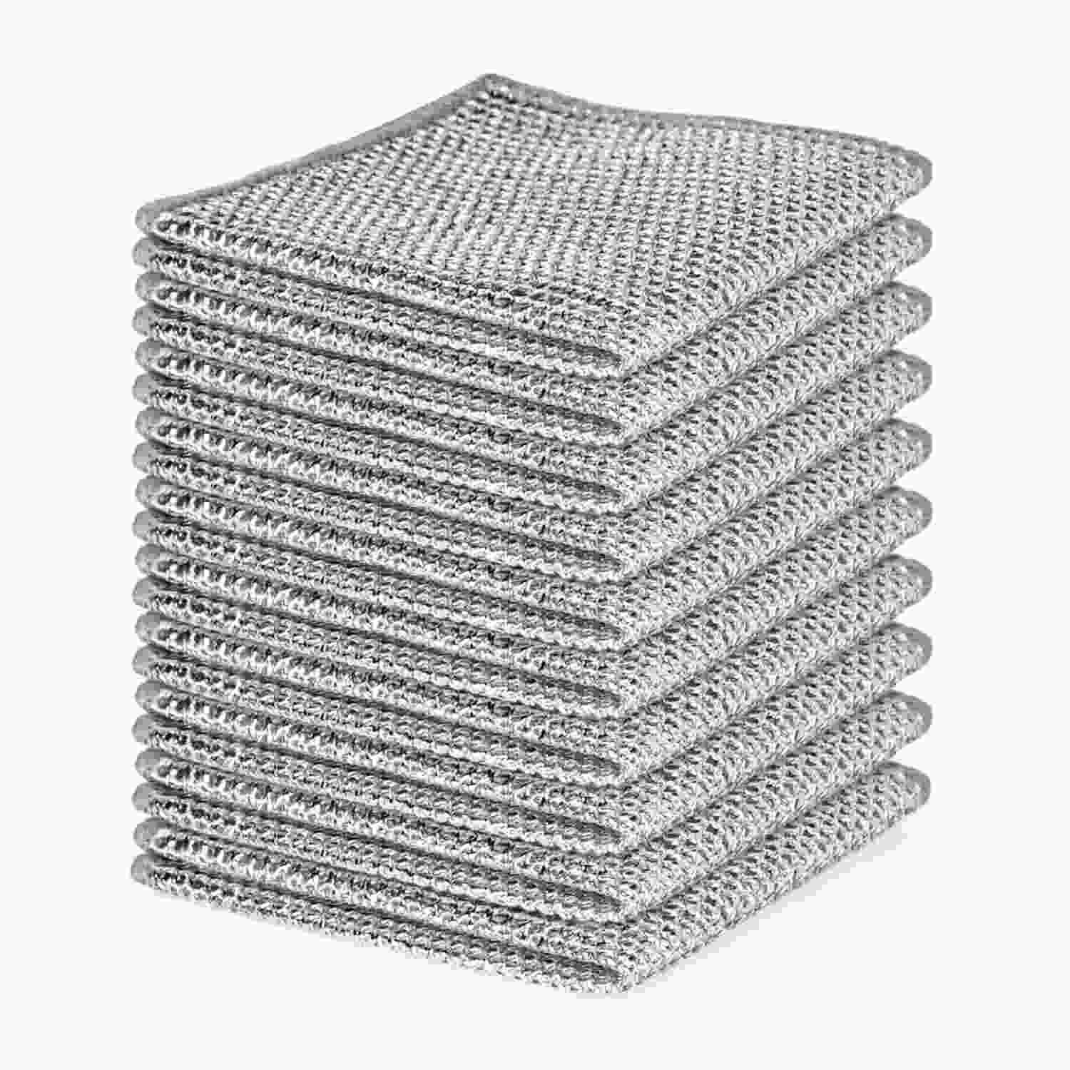 Conjunto de 10 Pano de Prato de Microfibra com Textura Dupla - Resistente, Ecológico e Sem Arranhões