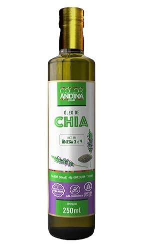 Óleo de Chia 100% Puro, 250ml, Rico em Ômega-3