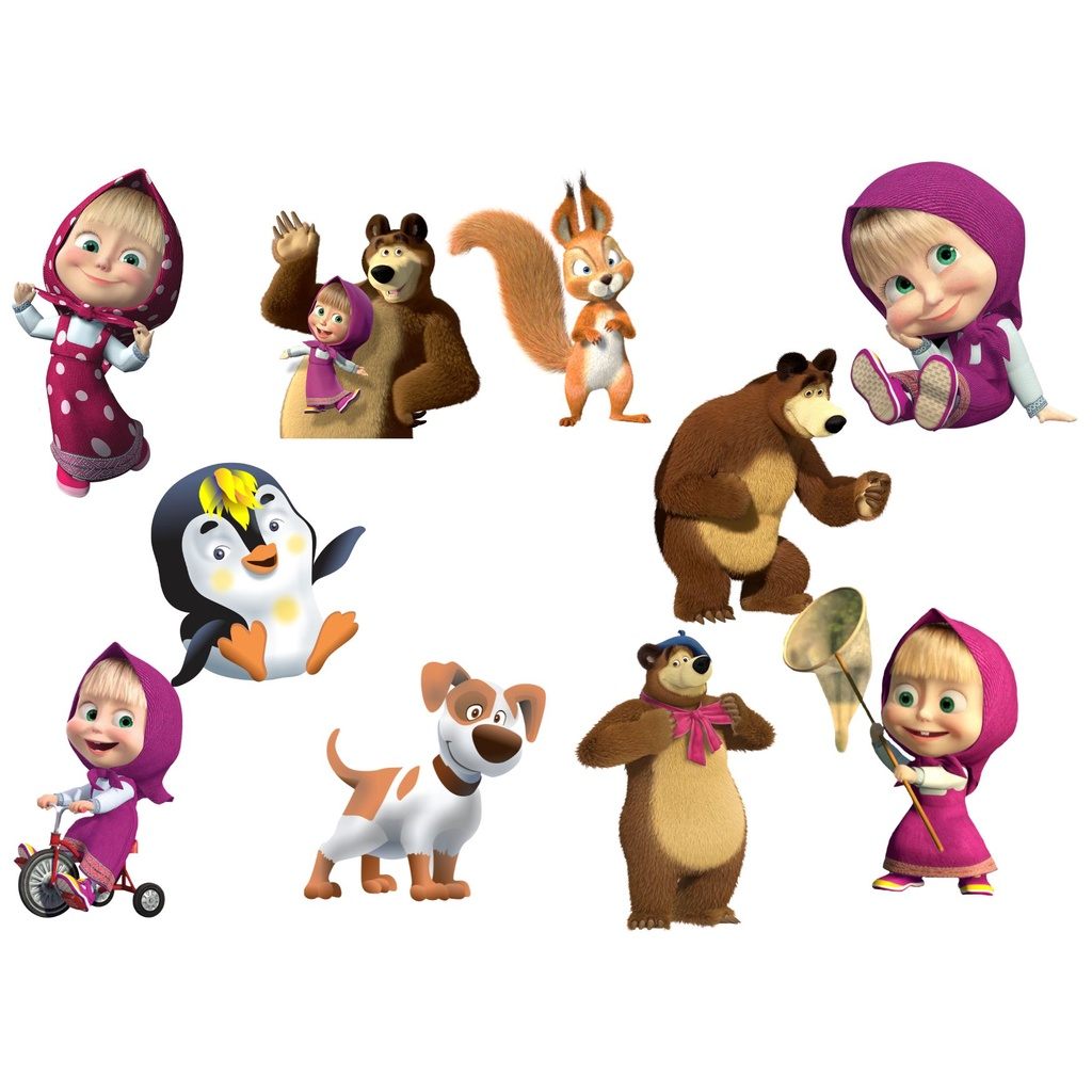 100 Apliques Masha e o Urso para Festa: Decore com Charme e Qualidade!
