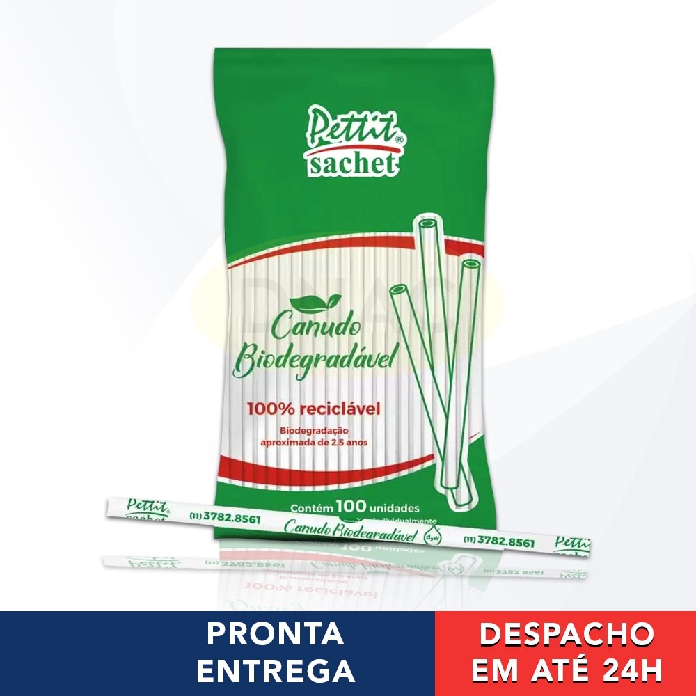 100 Canudos Biodegradáveis para Drinks – Petit Sachet