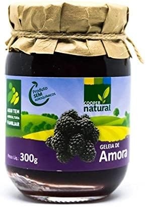 Geleia de Amora 100% Fruta Orgânico Sem Adição de Açúcar Coopernatural 180g