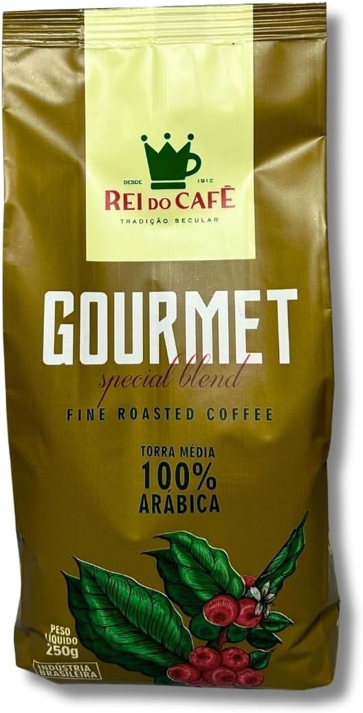 Café Em Grãos Gourmet Torrado 250g REI DO CAFE 100% Arábica Alta Mogiana Cafeteria Tradicional de Santos