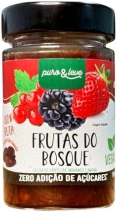 GELEIA DE FRUTAS DO BOSQUE ZERO AÇÚCAR ADOÇADA COM TÂMARA 100% FRUTA PURO & LEVE 200G