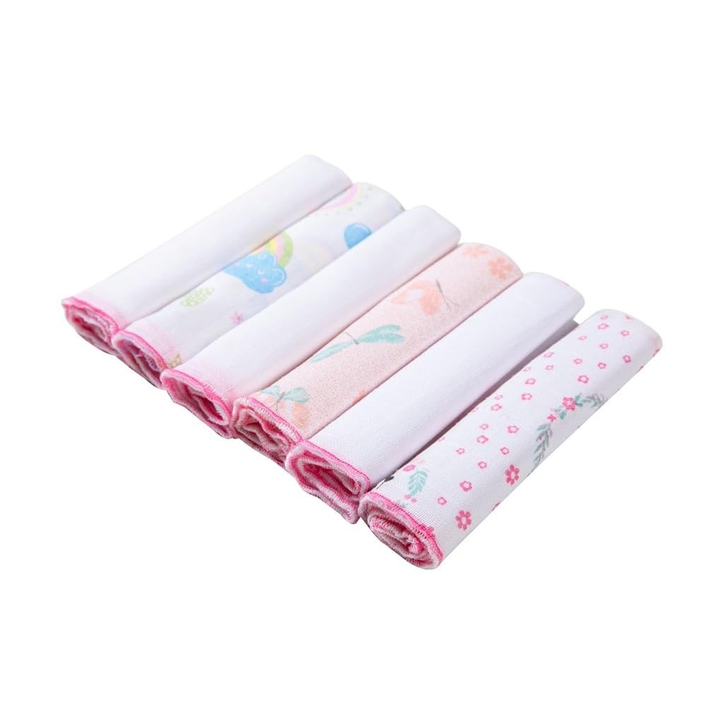 Kit Paninho de Boca Bebê 6 Unidades 100% Algodão 30x30cm - Maciez e Absorção para o Cuidado Diário