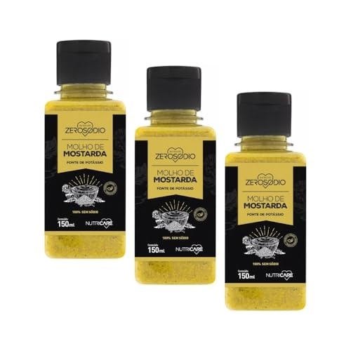 MOLHO DE MOSTARDA 100% SEM SÓDIO VEGANO SEM GÚTEN ZERO SÓDIO 150ML - 3 UND