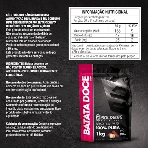 Batata Doce Desidratada 1Kg - 100% Pura - Soldiers Nutrition