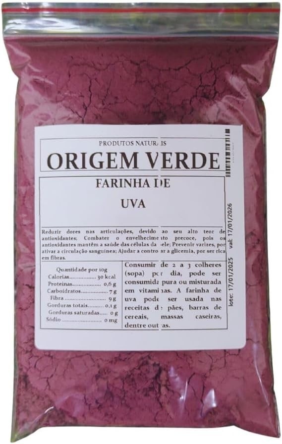 Farinha de Uva 100% Pura 500g - Origem Verde