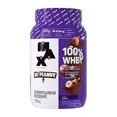 100% Pure Whey Dr Peanut Avelã 900g: Suplemento de Alta Qualidade