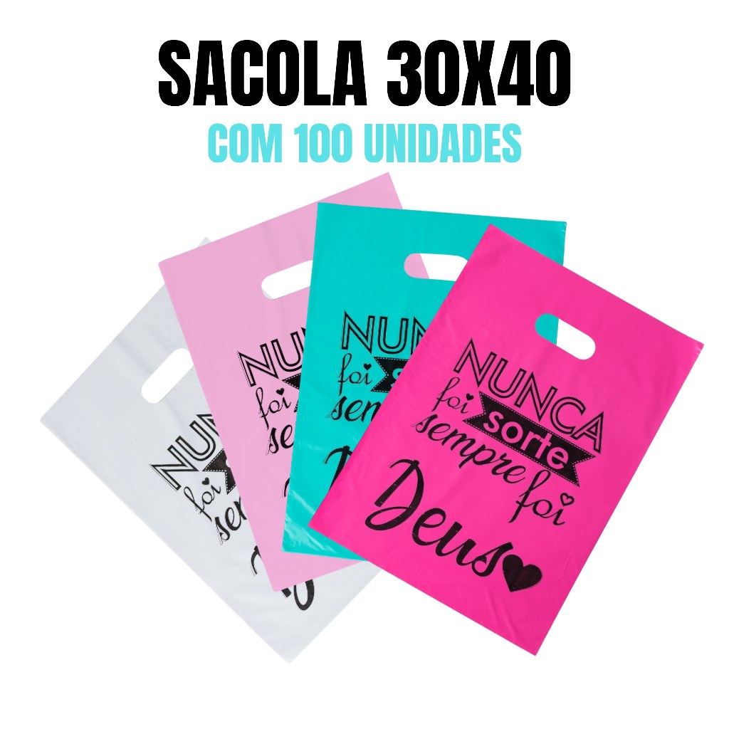100 Sacolas Estampadas com Frases Inspiradoras 30x40 cm