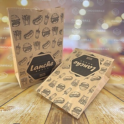 100 Sacos Lanche Delivery Kraft 5kg - Embalagem Prática e Ecológica