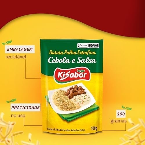 KiSabor, Batata Palha Extra Fina Cebola & Salsa, 100 Gramas
