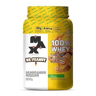 100% Whey Max Titanium Dr. Peanut Paçoca – 900g de Qualidade
