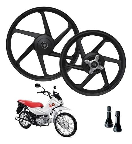 Jogo de Rodas Liga Leve 6 Palitos Atrox para Pop 100/110i - Preto Elegante
