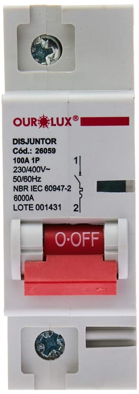 Disjuntor Unipolar Ourolux 100A: Segurança e Confiabilidade para sua Instalação Elétrica