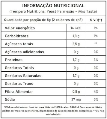 TEMPERO NUTRITIONAL YEAST PARMESÃO 100G