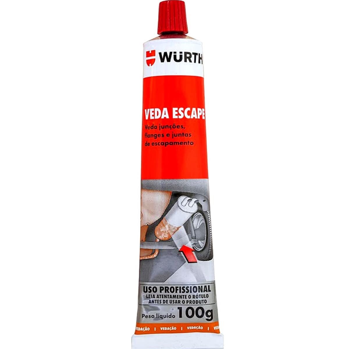 Veda Escape Wurth 100g: Reparo Rápido e Eficaz para Furos e Vazamentos em Escapamentos de Carros e Motos