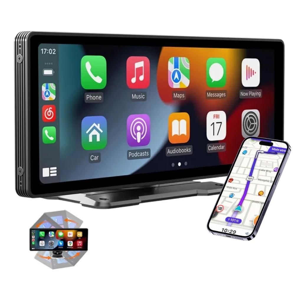 Central Multimídia 10.26" HD: CarPlay, Android Auto, Bluetooth e Câmera de Ré - Upgrade Completo para seu Carro!