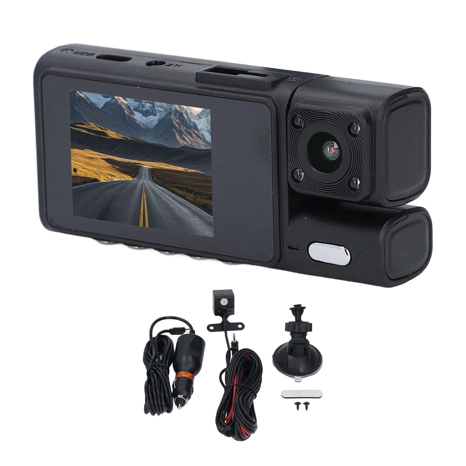 Dash Cam 3 Canais 1080p: Visão Noturna, Estacionamento 24h e Tela 2.0" | Segurança Completa
