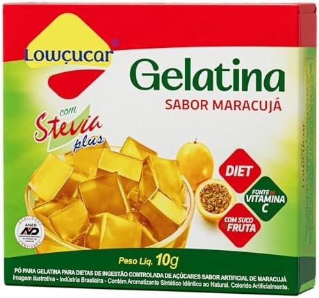 Lowcucar Gelatina Lowçucar Plus Com Stevia Sabor Maracuja 10G