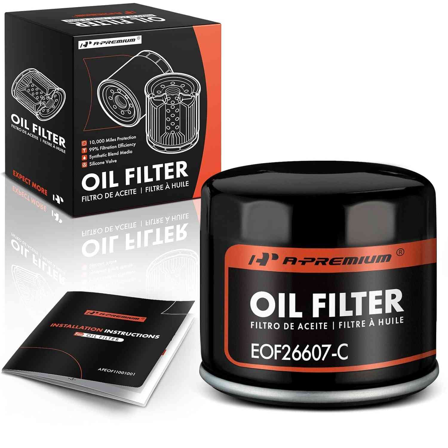 Filtro de Óleo A-Premium 10K Miles: Proteção Superior para Ford, Chevy, Toyota, Honda e Mais!
