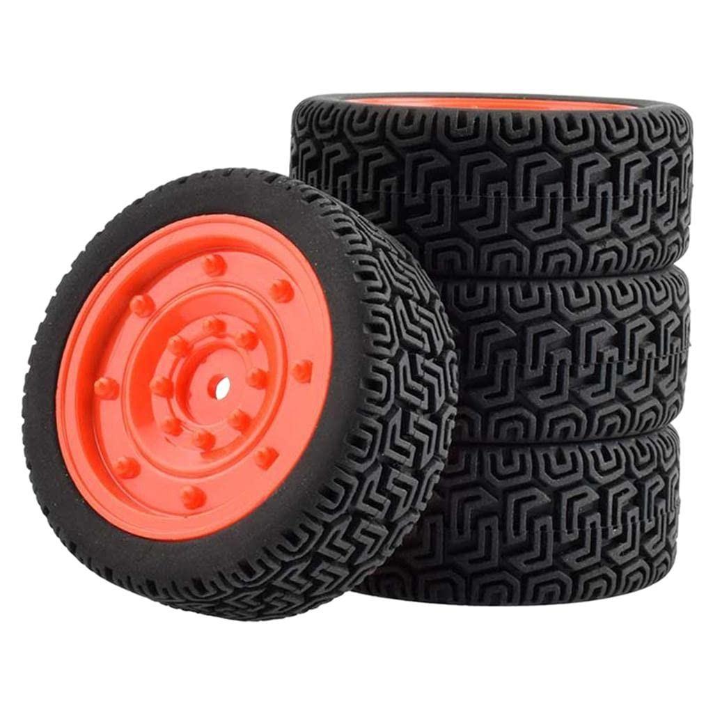 Pneu Wltoys 144001 1/10 Off-Road: Tração e Estilo em Pacote com 4 (Vermelho)