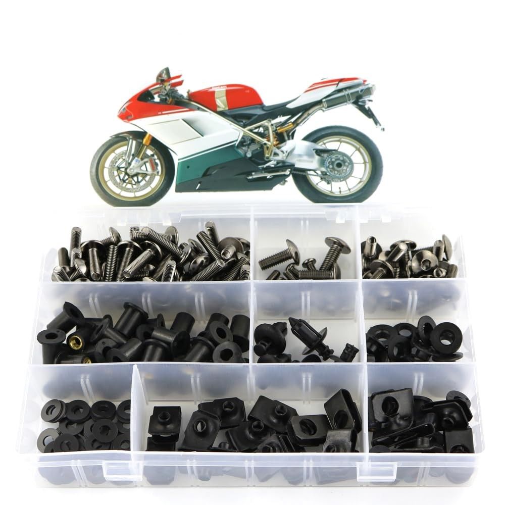 Kit Parafusos Carenagem Xitomer para Ducati 848, 1098, 1198 - Cinza Titânio FBT00472TI