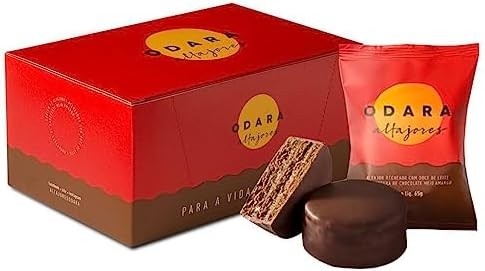 DISPLAY COM 12 UNIDADES DE ALFAJOR CLASSICO ODARA TRADICIONAL 65G CADA