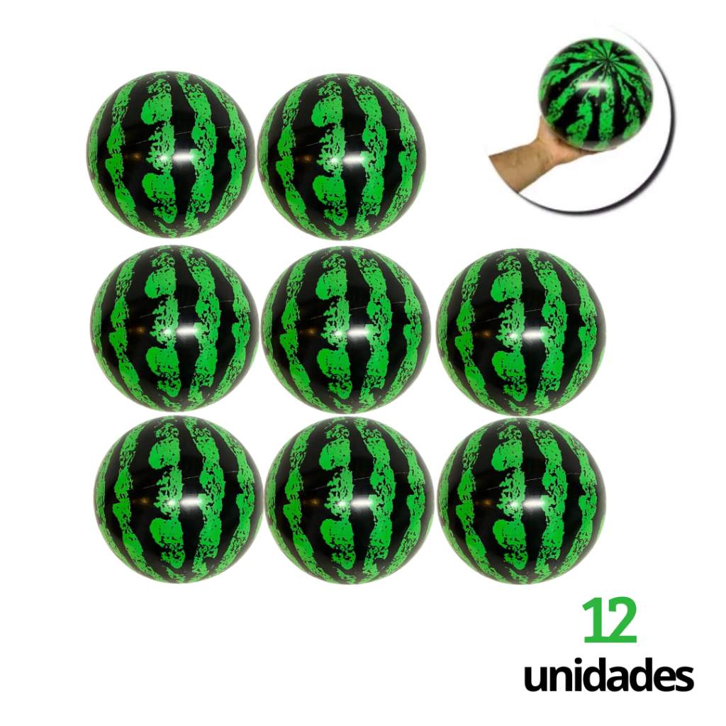 12 Bolas Melancia de Vinil 25cm – Ideal para Festas e Eventos