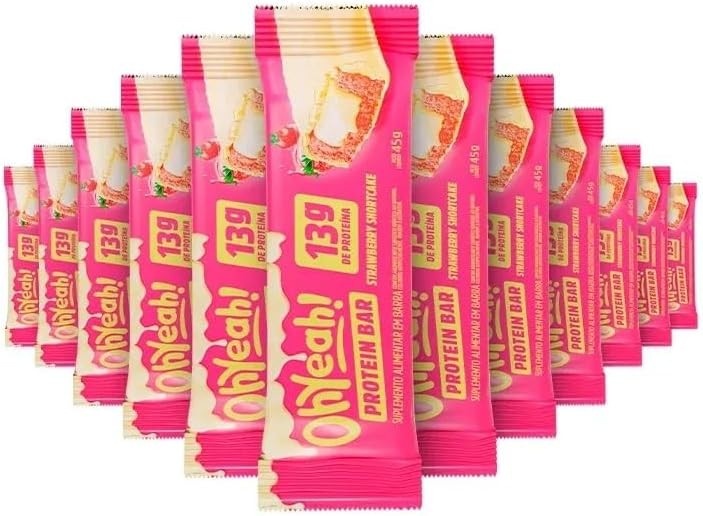 3VS Nutrition Barra de Proteína 45g Oh Yeah Sabor Strawberry ShortCake - Caixa C/ 12